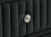 Ravenne 4-piece Velvet Upholstered Queen LED Bedroom Set Black