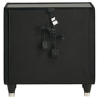 Home & Sleep Outlet - Ravenne 2-drawer Velvet Upholstered LED Nightstand with USB Black