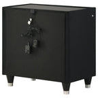 Home & Sleep Outlet - Ravenne 2-drawer Velvet Upholstered LED Nightstand with USB Black