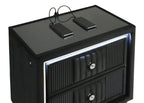 Home & Sleep Outlet - Ravenne 2-drawer Velvet Upholstered LED Nightstand with USB Black