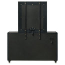 Ravenne 8-drawer Velvet Upholstered LED Dresser and Mirror Black