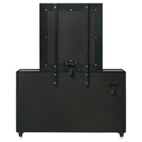 Ravenne 8-drawer Velvet Upholstered LED Dresser and Mirror Black