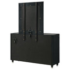 Home & Sleep Outlet - Ravenne 8-drawer Velvet Upholstered LED Dresser and Mirror Black