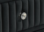 Home & Sleep Outlet - Ravenne 8-drawer Velvet Upholstered LED Dresser and Mirror Black