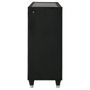 Ravenne 8-drawer Velvet Upholstered LED Dresser Cabinet Black