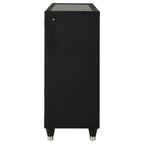 Home & Sleep Outlet - Ravenne 8-drawer Velvet Upholstered LED Dresser Cabinet Black