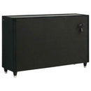 Ravenne 8-drawer Velvet Upholstered LED Dresser Cabinet Black