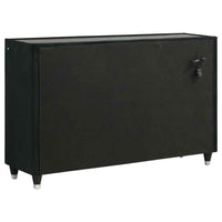 Ravenne 8-drawer Velvet Upholstered LED Dresser Cabinet Black