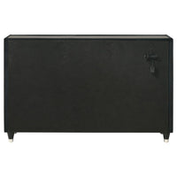 Ravenne 8-drawer Velvet Upholstered LED Dresser Cabinet Black