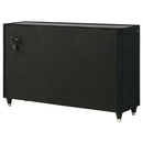 Ravenne 8-drawer Velvet Upholstered LED Dresser Cabinet Black