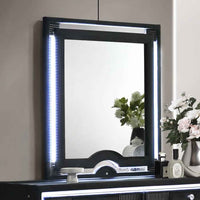 Ravenne Velvet Upholstered LED Dresser Mirror Black
