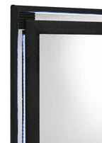 Home & Sleep Outlet - Ravenne Velvet Upholstered LED Dresser Mirror Black
