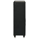 Ravenne 5-drawer Velvet Upholstered LED Chest of Drawers Black