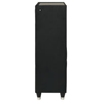 Ravenne 5-drawer Velvet Upholstered LED Chest of Drawers Black