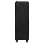 Home & Sleep Outlet - Ravenne 5-drawer Velvet Upholstered LED Chest of Drawers Black