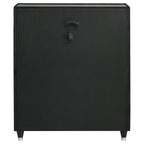 Home & Sleep Outlet - Ravenne 5-drawer Velvet Upholstered LED Chest of Drawers Black