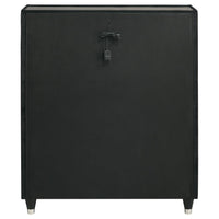 Ravenne 5-drawer Velvet Upholstered LED Chest of Drawers Black
