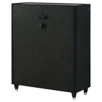 Home & Sleep Outlet - Ravenne 5-drawer Velvet Upholstered LED Chest of Drawers Black