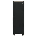 Home & Sleep Outlet - Ravenne 5-drawer Velvet Upholstered LED Chest of Drawers Black