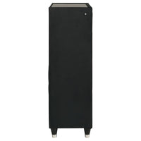 Ravenne 5-drawer Velvet Upholstered LED Chest of Drawers Black
