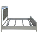 Gunnison Wood Eastern King LED Panel Bed Silver Metallic