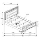 Gunnison Wood Eastern King LED Panel Bed Silver Metallic