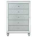 Gunnison 5-drawer Bedroom Chest Silver Metallic