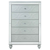 Gunnison 5-drawer Bedroom Chest Silver Metallic