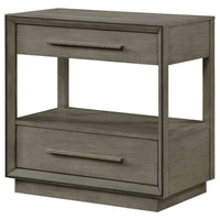 Durango 2-drawer Nightstand Bedside Table Taupe Oak