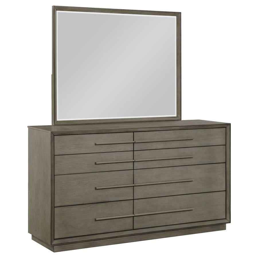 Durango 8-drawer Dresser and Mirror Taupe Oak