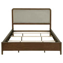Maderia 57-inch Upholstered California King Panel Bed Walnut