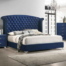 Melody Upholstered Eastern King Wingback Bed Pacific Blue