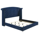 Melody Upholstered Eastern King Wingback Bed Pacific Blue