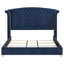 Melody Upholstered Eastern King Wingback Bed Pacific Blue