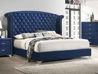 Melody Upholstered California King Wingback Bed Pacific Blue