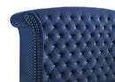 Melody Upholstered California King Wingback Bed Pacific Blue