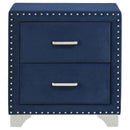 Melody Upholstered 2-drawer Nightstand Pacific Blue