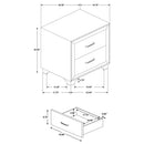 Melody Upholstered 2-drawer Nightstand Pacific Blue
