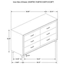Melody 6-drawer Upholstered Dresser Pacific Blue