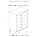 Melody 5-drawer Bedroom Chest Pacific Blue