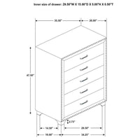Melody 5-drawer Bedroom Chest Pacific Blue