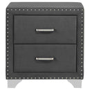 Melody Upholstered 2-drawer Nightstand Grey