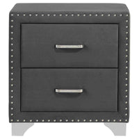 Melody Upholstered 2-drawer Nightstand Grey