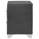 Melody Upholstered 2-drawer Nightstand Grey