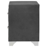 Melody Upholstered 2-drawer Nightstand Grey