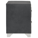 Melody Upholstered 2-drawer Nightstand Grey