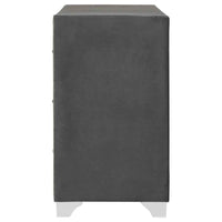 Melody 6-drawer Upholstered Dresser Grey