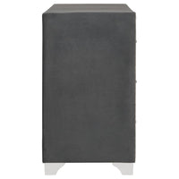 Melody 6-drawer Upholstered Dresser Grey