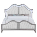 Evangeline Wood Eastern King LED Panel Bed Silver Oak