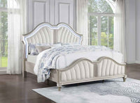 Evangeline Wood California King LED Panel Bed Silver Oak - Home & Sleep Outlet